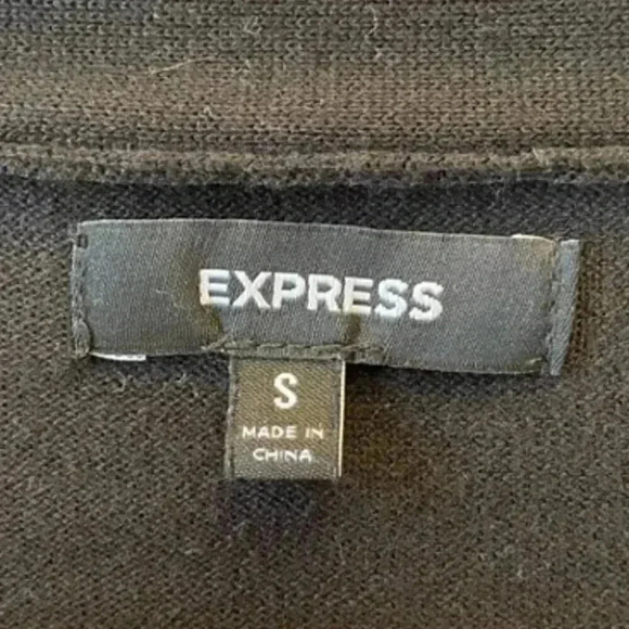 Express Cardigan Open Front Lightweight Draped Cotton Sweater Black Size Small - Picture 10 of 15